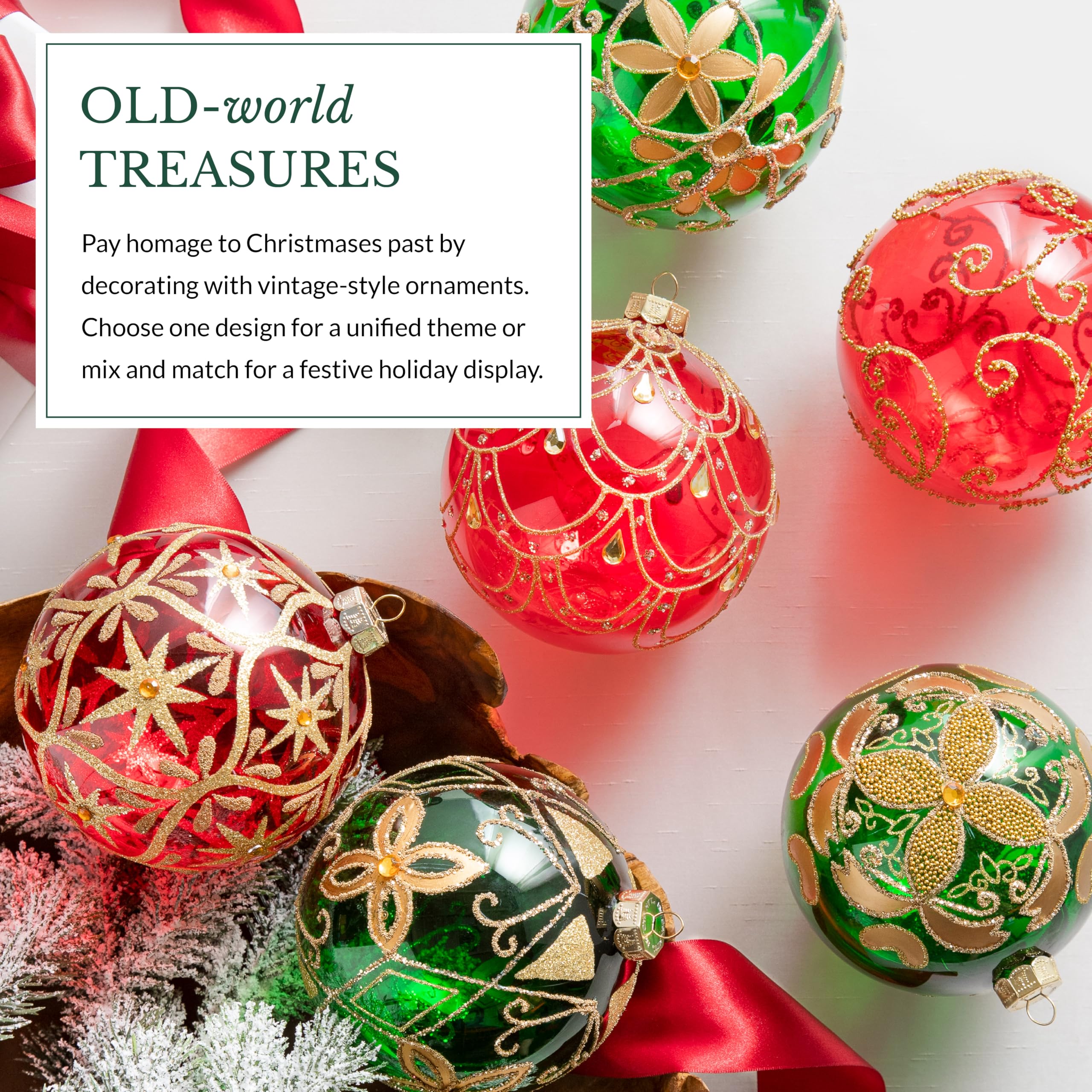 Amazon.com: Balsam Hill Christmas Cheer Jumbo Ornament Set - Old